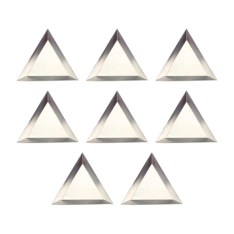 Triângulo Bead Classificando Bandejas, decorativas da arte do prego Bandejas para miçangas, strass, artesanato DIY, fazer jóias, bandeja de pintura, 8x