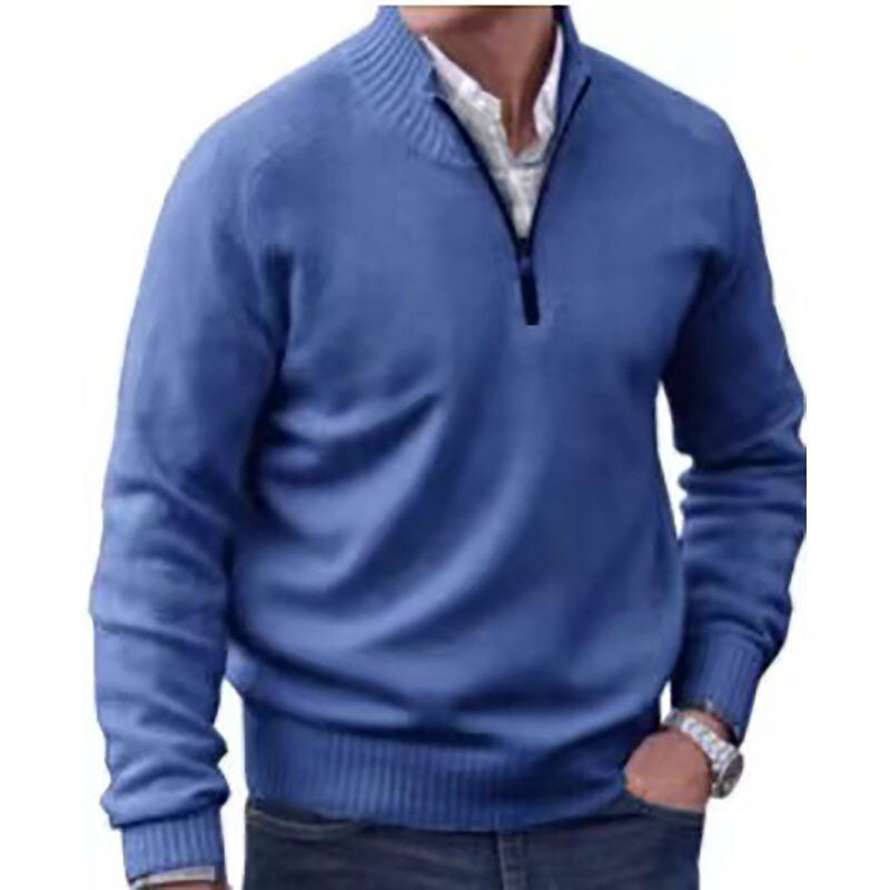2022 jesienno-zimowy męski sweter ciepły golf z długim rękawem dziergany sweter jednokolorowy duży rozmiar męska bluzka Ropa Hombre