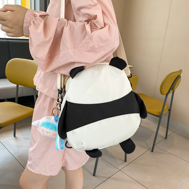 Mochila escolar con diseño de Panda para adultos, morral de dibujos animados para niños, niñas y bebés, mochila escolar bonita para estudiantes, bolso cruzado informal multiusos
