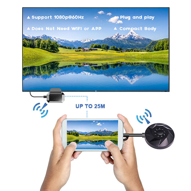 Tragbare Typ C 60GHz Welle Technologie HDMI Sender Empfänger Kit 25m Unterstützung 1080p 60hz HDMI Wireless extender 4k Für TV