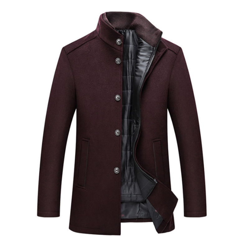 UHYTGF 2023 nuova primavera autunno cappotto di lana da uomo colletto alla coreana cravatta gilet caldo Business Parker giacca maschile Casual per uomo Outewear 249