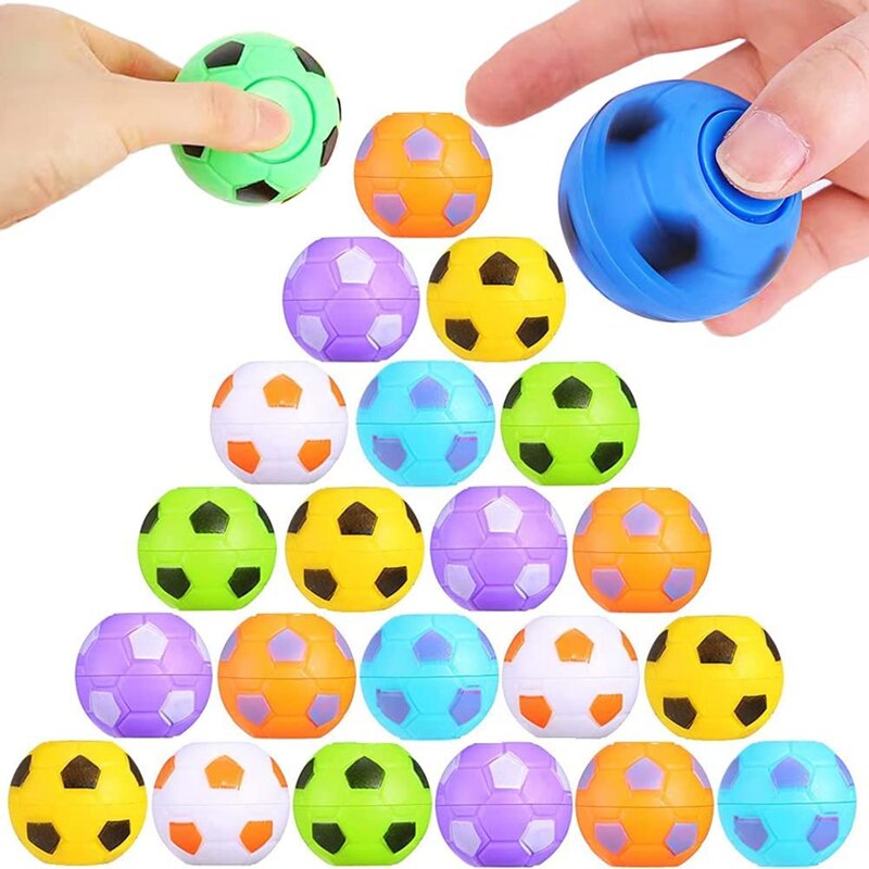 32PCS Mini Rotatable Fidget Spinners Soccer Ball Toys for Kids Soccer Party Favors Reduce Pressure Toys Goodie Bag Stuffers