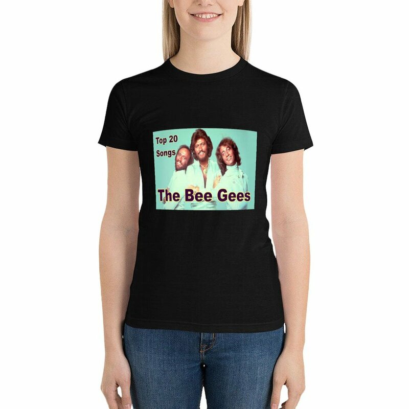 Bee Gees T-shirt lady clothes korean fashion Women's tops