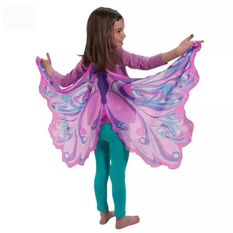 I nuovi bambini vestono le ali di farfalla a forma di principessa Fun Angel Butterfly Wings Set Cape bambini giocano a casa giocattoli Halloween Dress Up