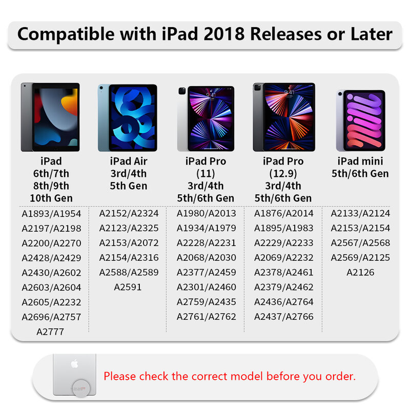 Lápiz de rechazo de palma para Apple, accesorios para iPad 2022, 2021, 2020, 2019, 2018 Pro, 11, 12,9, Air Mini Stylus