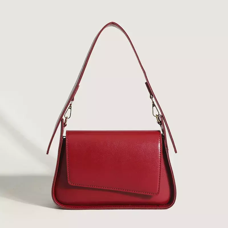 Женская сумка в стиле ретро, модная однотонная сумка через плечо для подмышек, 2024