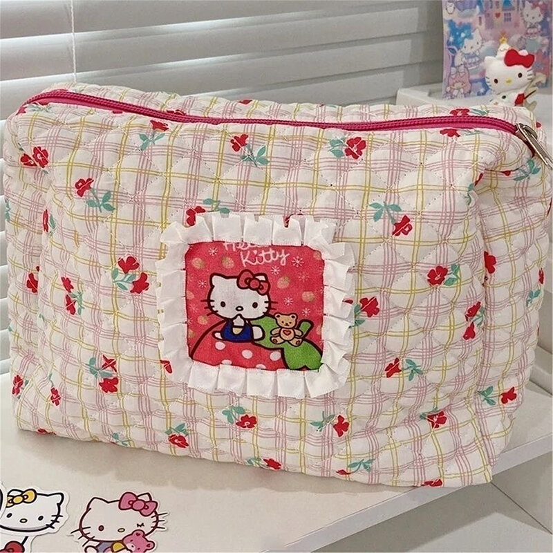 Косметичка Hello Kitty Sanrio аниме кавайная мультяшная косметичка для путешествий сумка для хранения туалетных принадлежностей Игрушки для девочек рождественские подарки