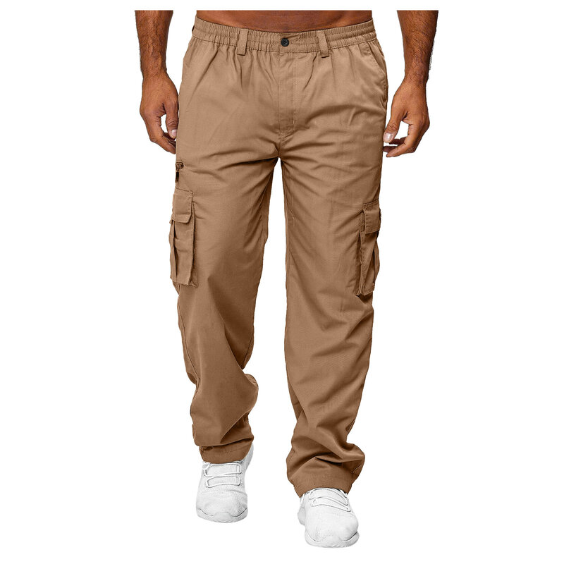 Pantalones de chándal para hombre, Pantalón Cargo, informal, multibolsillos, táctico, militar, Cargo, holgado