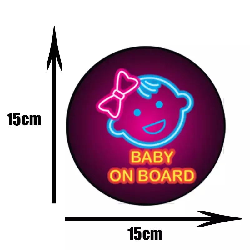 Etiquetas personalizadas do carro para o bebê, Desenhos animados carro janela adesivos, PVC decorativo, personalizado, 15cm
