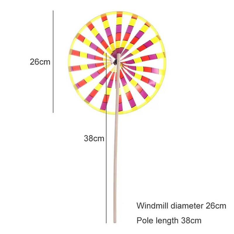 Brinquedos rotativos do moinho de vento de camada única Brinquedo colorido para crianças Presentes para crianças Decoração de jardim Wind Spinner