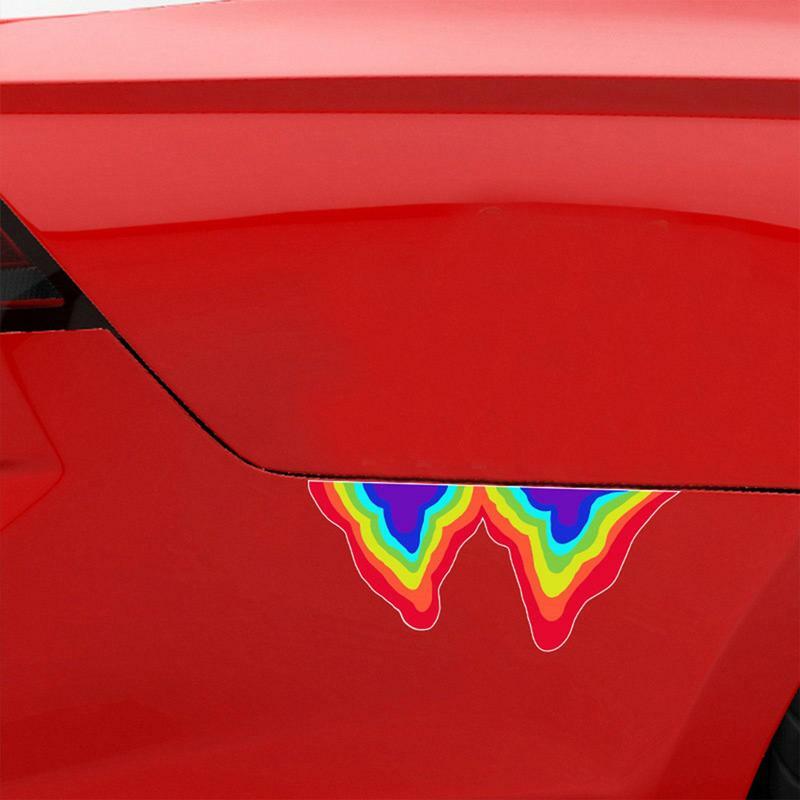 Liquid Rainbow Side Fluid Effect Reflective Car Sticker Auto Body Window Glass Rear Tail Trunk Motorcycle Scooter Decals