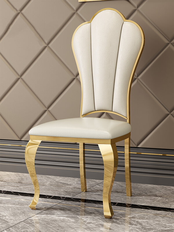 Cadeiras de metal de couro da combinação da cadeira de jantar do hotel da cadeira de jantar de aço inoxidável personalizada do ouro