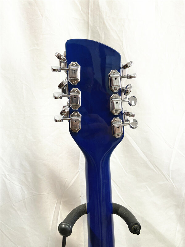 Kustom Kiri Tangan Hitam 6 String Gitar Listrik Putih Penjaga Piring Jembatan Tetap Dapat Disesuaikan Gratis Pengiriman