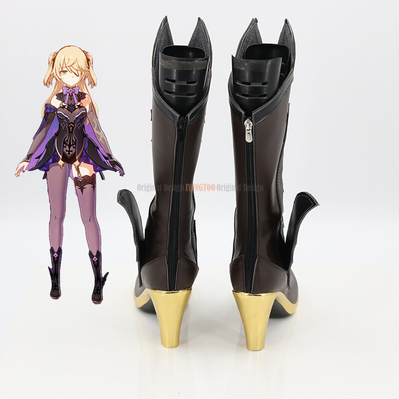 Genshinimpact-zapatos de personajes de Anime, botas de Cosplay, utilería para fiesta