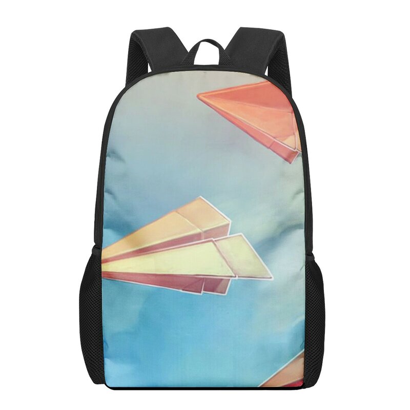 Aircraft Sky Print School Bags for Boys Girls Primary Students Backpacks Kids Book Bag Satchel Back Pack Large Capacity Backpack