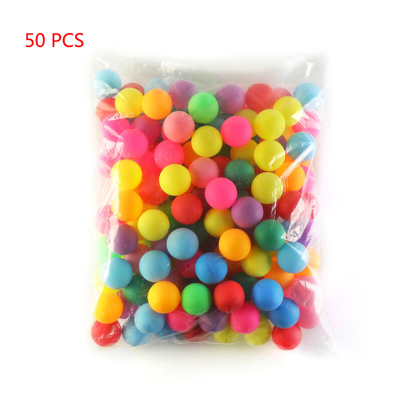 Pelotas de Ping Pong coloridas, pelotas de tenis de mesa de entretenimiento, 40MM, 50 unids/lote por paquete