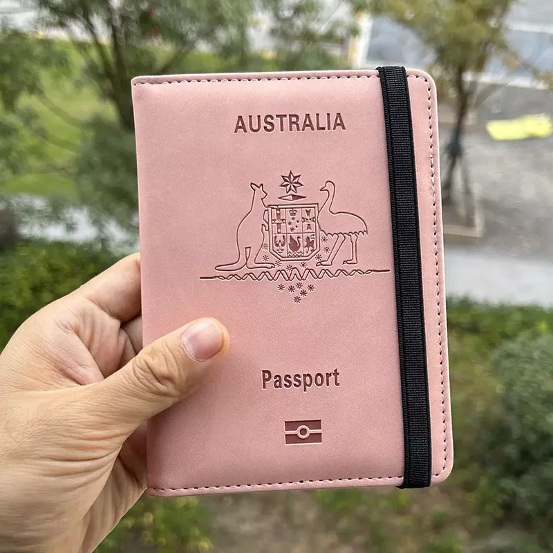 Australië Paspoorthoes Rfid Blokkering Australische Paspoorthoes Reispaspoort Portemonnee Houder Id Card Case Cover