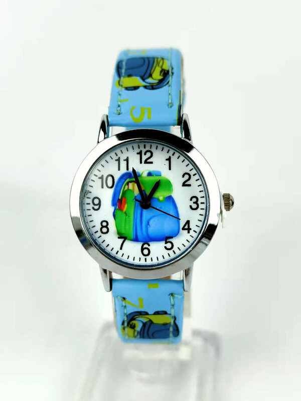 3D Cartoon Ben Watch for Boys Dolphin Leather Strap Waterproof Children Watches for Girls Baby Birthday Gift Schoolbag Clock