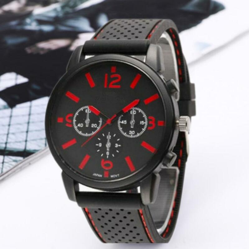 Chic Breathable Hollow Holes Sports Watch Male Quartz Watch Hollow Holes Pin Buckle Quartz Watch for Sports