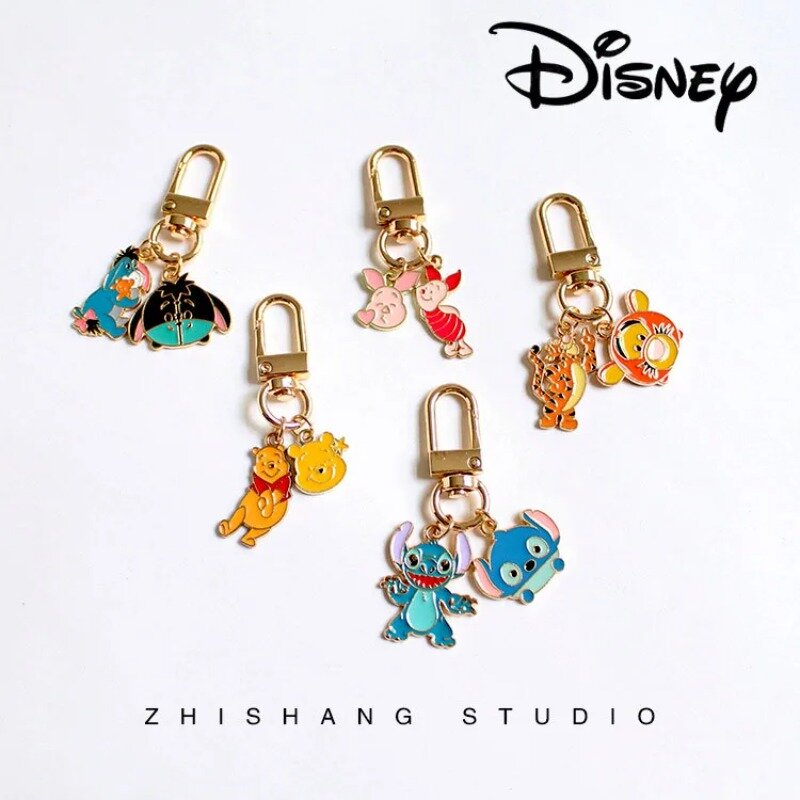 Disney Winnie The Pooh Keychain Piglet Tigger Eeyore Fashion Keychain Kawaii Cartoon Cartoonbackpack Car Chaing Pendant Ornament