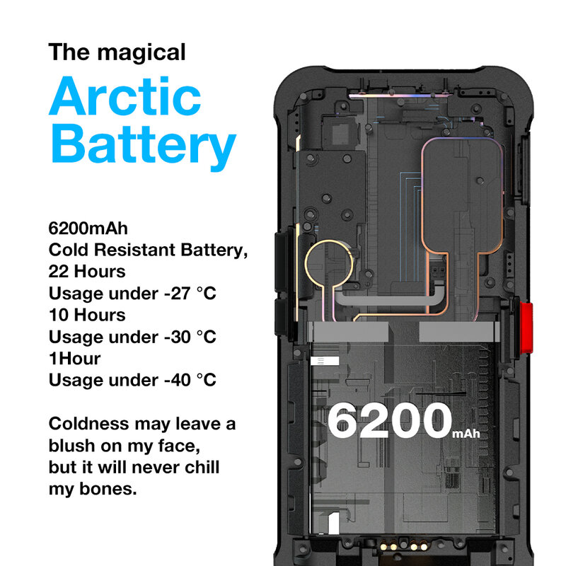 Bateria anti-frio impermeável AGM-Glory SE 5G, 6,53 ", câmera de 48MP, 6200mAh, 8GB + 128GB, NFC, carregamento rápido IP68