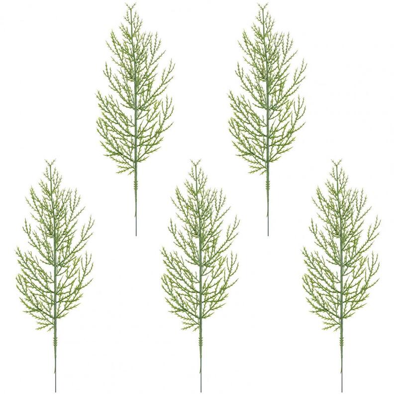Ramas de pino artificiales de Navidad, corona de fácil mantenimiento, tallos de pino verde, púas, hojas de pino falsas