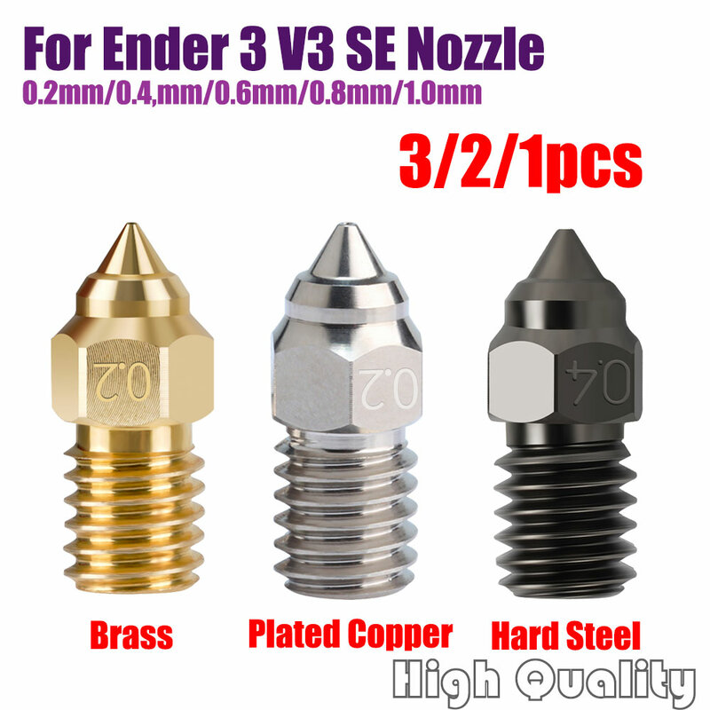 For Ender 3 V3 SE NOZZLE Brass Hardened Nozzles For Spider Hotend Ender7 Ender 5 S1 Serise Extruder Nozzle