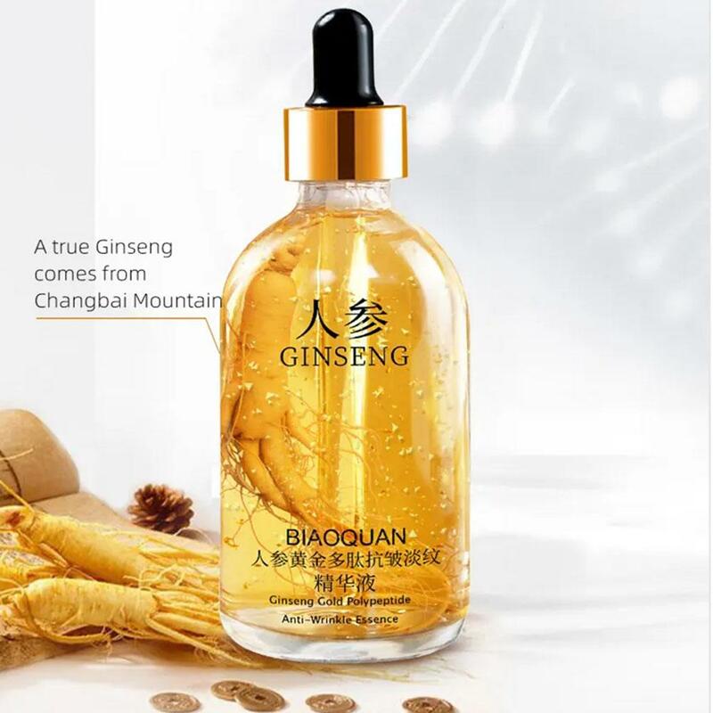 Gold Ginseng Face Essence, polipeptídeo, anti-rugas, relâmpago, hidratante, soro facial de niacinamida para cuidados com a pele, 100ml