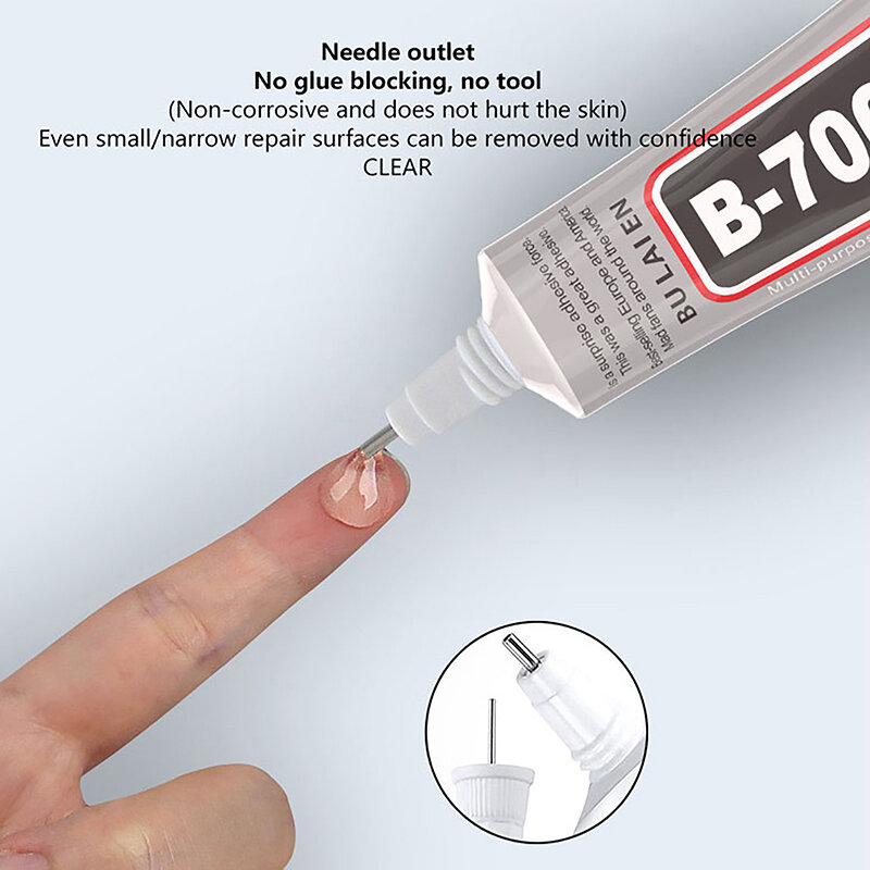 B7000, прозрачный клей для ремонта контактных телефонов, универсальный клей для самостоятельного ремонта стекла и пластика, стандартный с точным аппликатором
