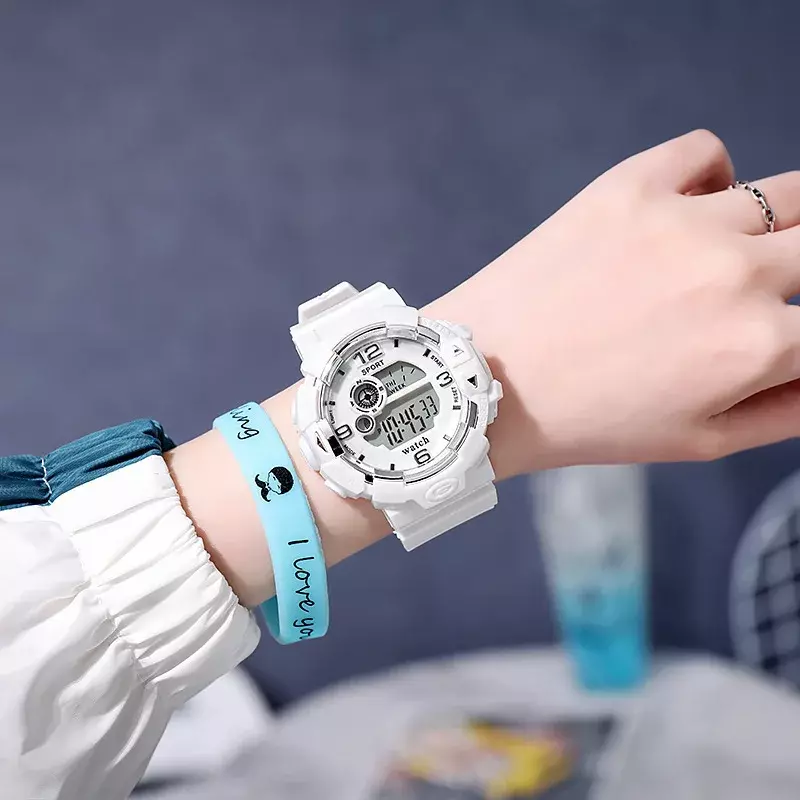 2024 Fris En Lief Elektronisch Horloge Voor Het Beste Vriendinspaar Van Een Vrouwelijke Student Sport Waterdicht Nachtgloed Horloge