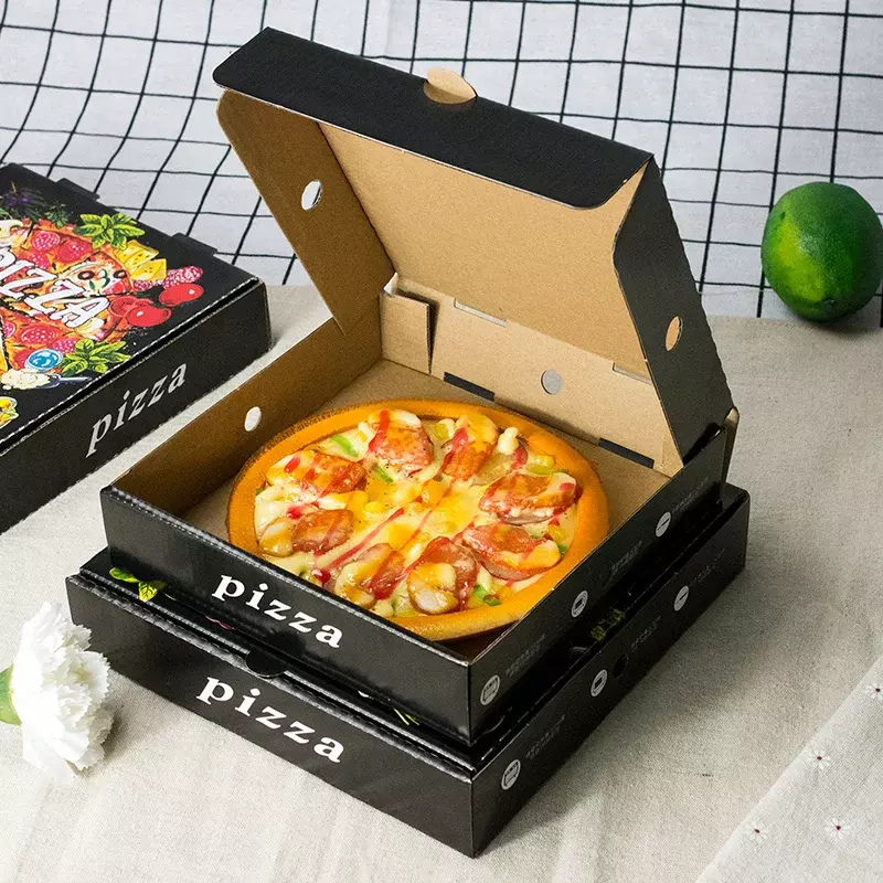Boîtes à pizza personnalisées avec logo en papier, boîte à pizza à emporter, emballage bon marché, prix