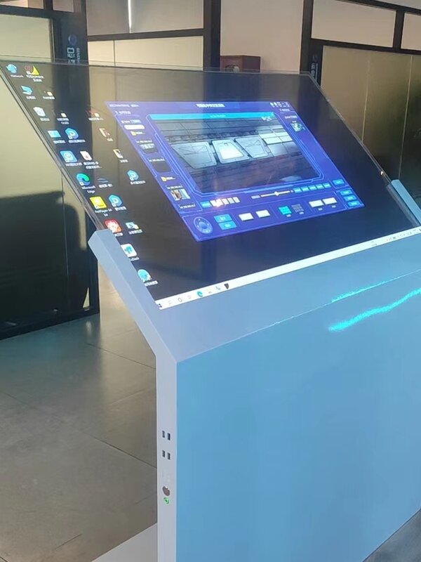 Sistema operacional android/windows tudo em um computador de computador com 55 65 Polegada monitor de tela de toque oled transparente para anunciar