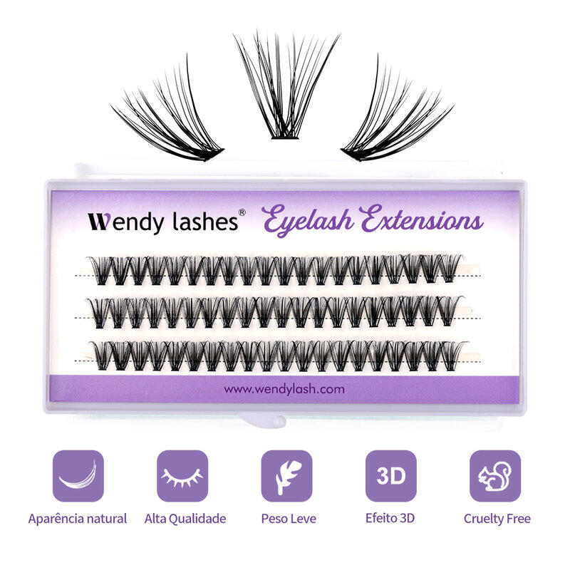 Cluster Eyelash Extension 60 Bundles 10D20D30D40D 0.07D Natural Style Individual Eyelashes Handmade Eyelash Bundles Wendy Lashes