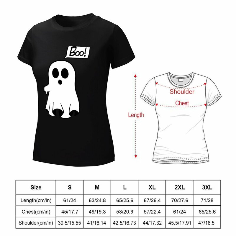 Camiseta con relleno de fantasma para mujer, ropa hippie, tops de talla grande, camisas de entrenamiento de gran tamaño