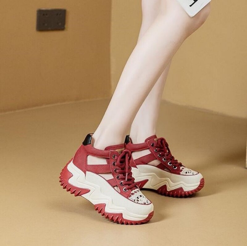 2024 estate nuove scarpe singole Casual con suola spessa per donna moda scava fuori Sneakers Comfort traspiranti donna Zapatos