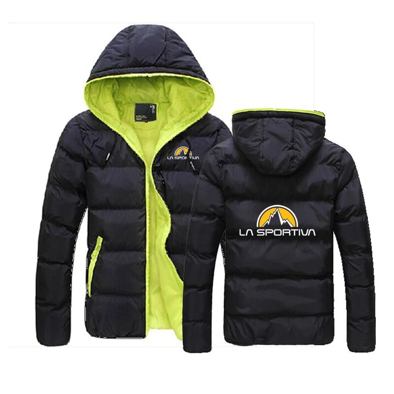 2024 jesienno-zimowa męska La Sportiva Logo Print Casual kontrastowy kolor moda sportowa luźne, wysokiej jakości ocieplane kurtki z zamkiem błyskawicznym