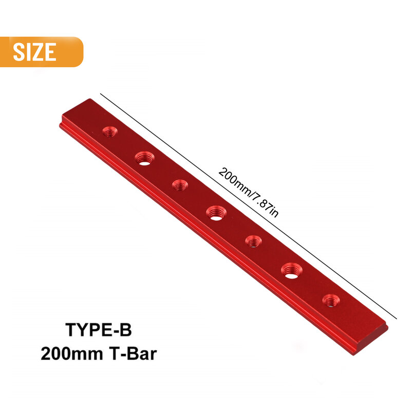Prático T-Bar Slider, liga de alumínio, Miter Jig, Miter Saw, T-Track, mesa Saw, ferramenta de madeira, 23mm, 0.9 Polegada Largura
