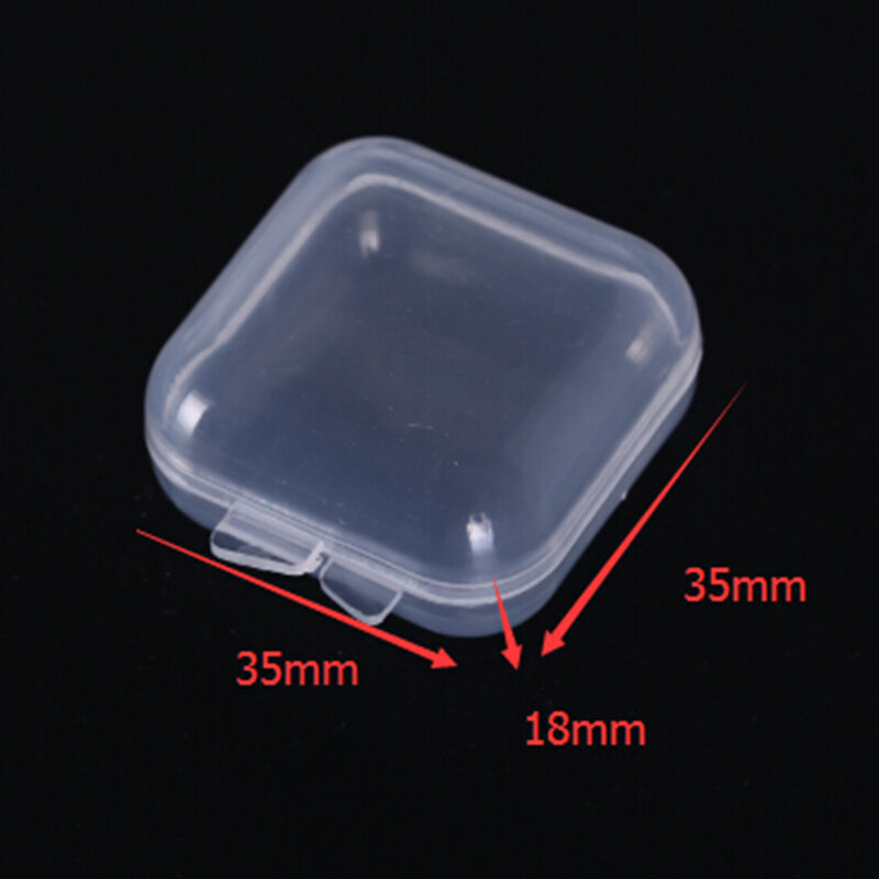 Cajas pequeñas cuadradas vacías de plástico transparente, contenedor de tapones para los oídos de joyería, decoración de uñas, estuche de almacenamiento de diamantes, 5/10 piezas