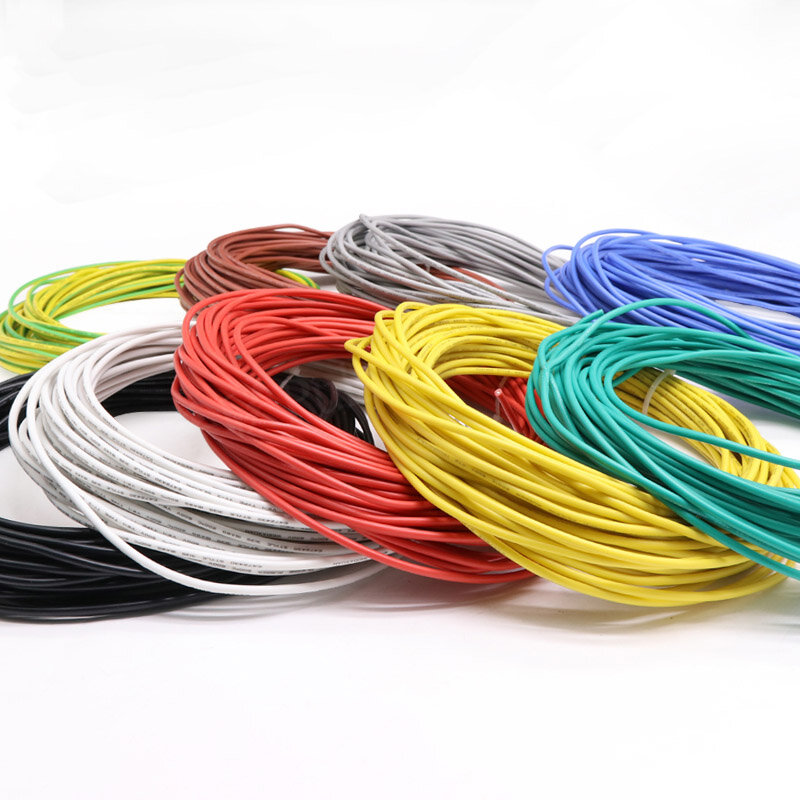 1M przewód UL1007 30 28 26 24 22 20 18 16 kabel AWG odporna na wysokie temperatury elastyczny silikonowy elektroniczny drut miedziany 600V