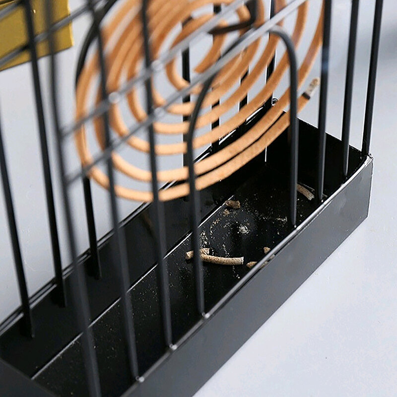 In ferro battuto appeso creativo gabbia per uccelli porta bobina di zanzara scatola di cenere di legno di sandalo ignifuga per uso domestico scatola di incenso bobina di zanzara