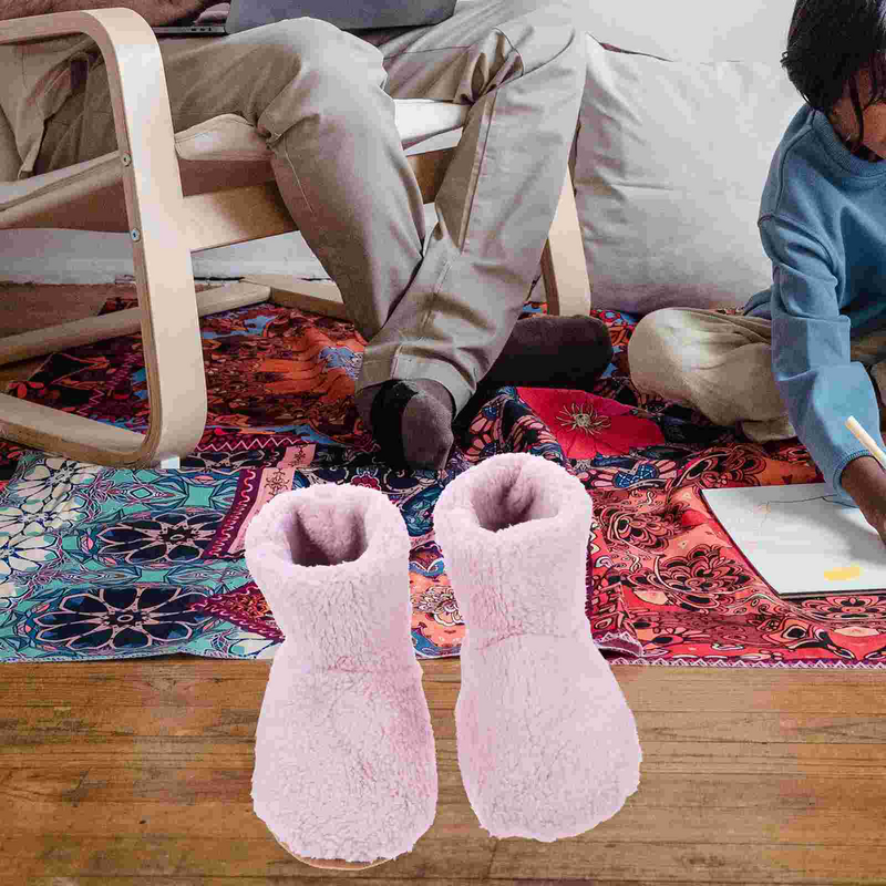 Fluffy Slippers For Women Warm Shoes USB Men Winter Supply Practical Feet Feet Heat Socks Foot File Unisex