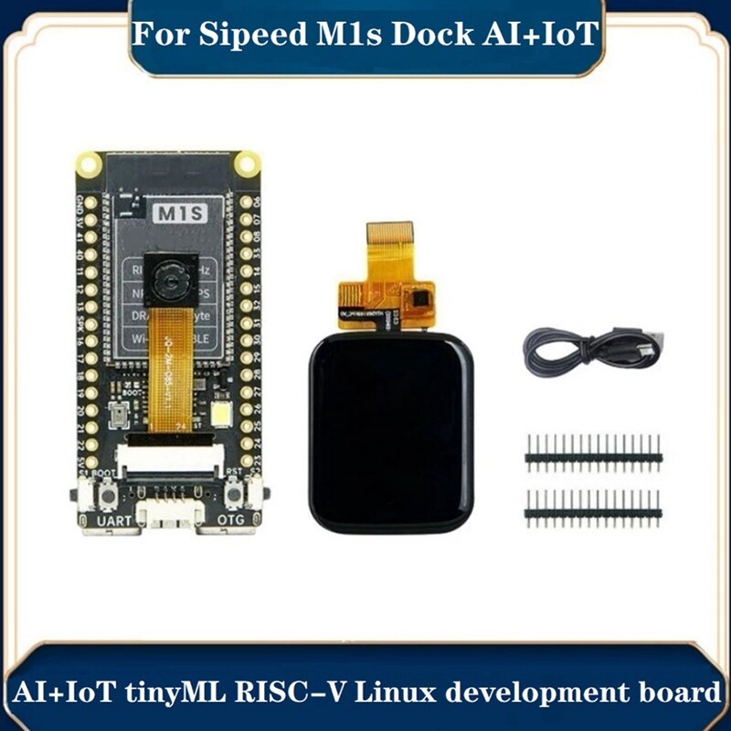 Papan pengembangan Linux AI, untuk Sipeed M1S Dock + modul M1S + layar sentuh 1.69 inci + Kit kamera 2MP AI + IOT Tinyml RISC-V