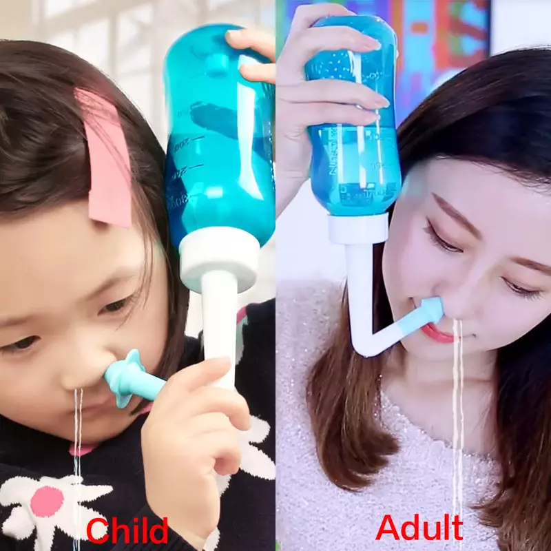 Volwassenen Kinderen Nasale Wassen Cleaner Sinusite Neus Protector Reinigt Bevochtigt Kind Volwassen Voorkomen Allergische Rhinitis Neti Pot 500Ml