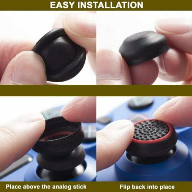 Thumb Stick Grips Caps For Playstation 4 Ps4 Pro Slim Silicone Analog Thumbstick Grips Cover For Xbox Ps3 Ps4 Accessories