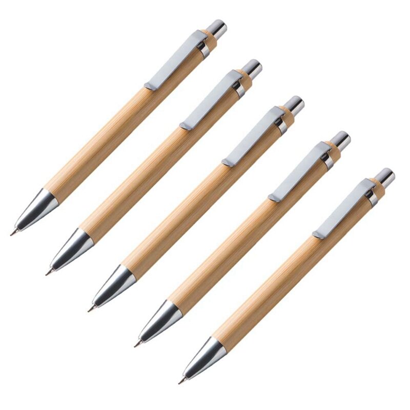 Diversos Bambu madeira instrumento de escrita, conjunto de 40 conjuntos de caneta esferográfica