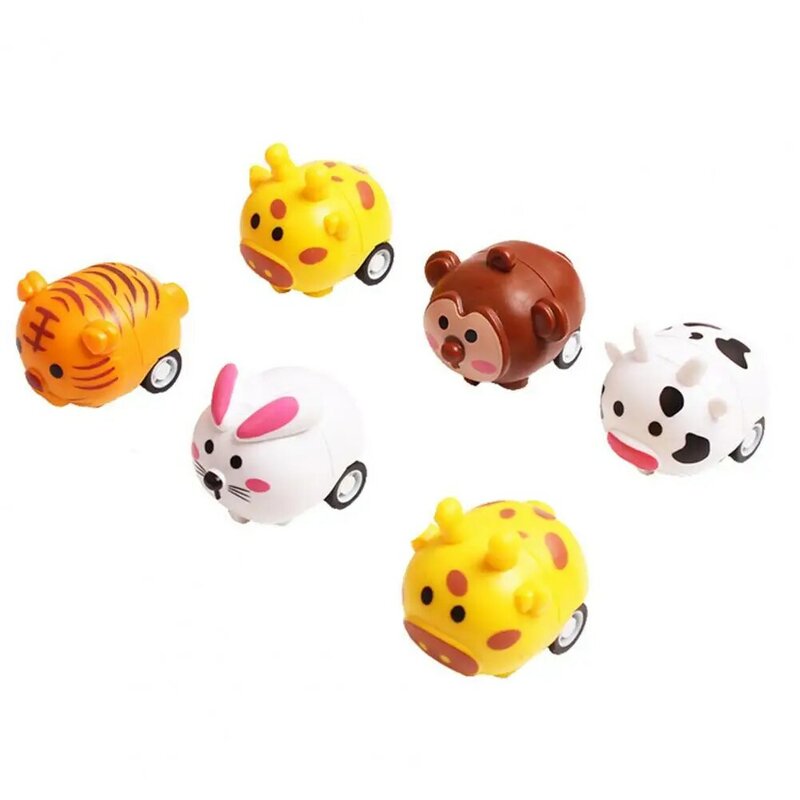 3Pcs Animal Pull Back Toys Rabbit Pig Monkey Tiger Cow Deer No Battery Required Vehicle Toy Friction Powered Mini Cartoon Toys