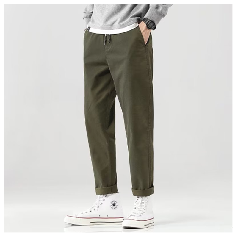 2023 nuovi pantaloni per il tempo libero primavera/estate per uomo Business Fashion Slim Fit pantaloni sottili di lunghezza dritta per abbigliamento uomo J0006