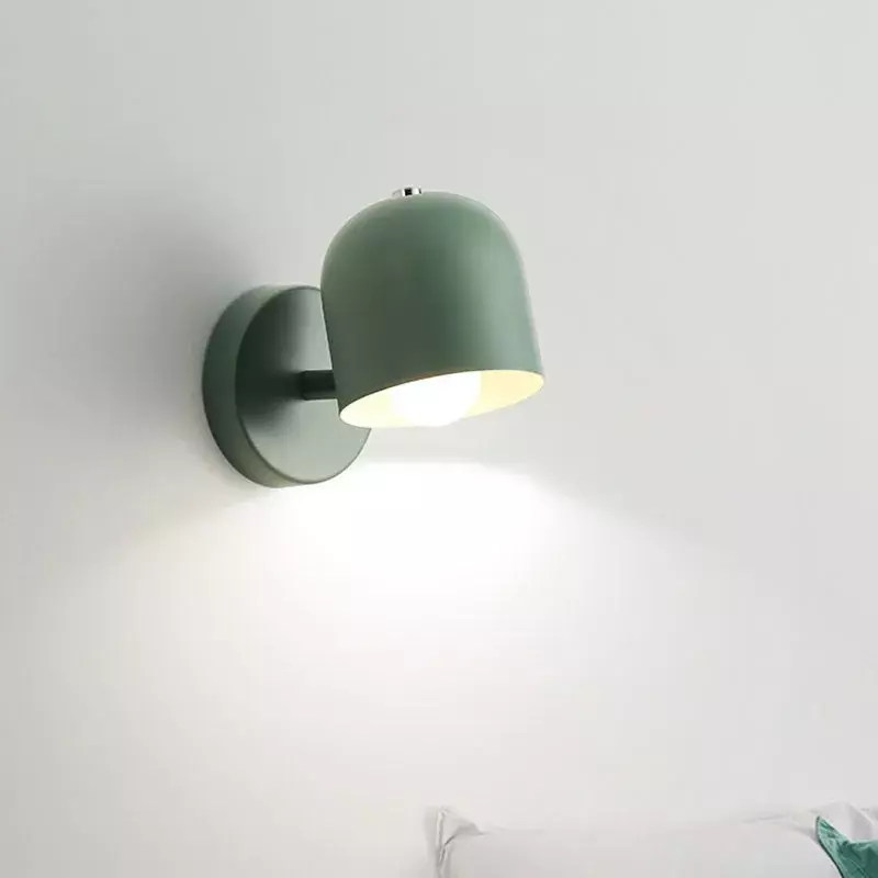 โคมไฟ LED นอร์ดิกหมุนได้โคมไฟข้างเตียงนอนมาการองห้องนั่งเล่นไฟอ่านหนังสือ pelindung Mata ในบ้าน