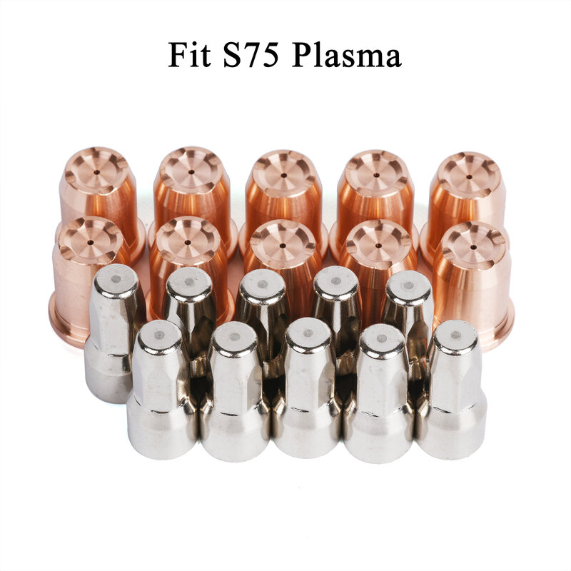 20Pcs S74 S75 C70 S105 Electrode PR0117 Nozzle Tip 1.0mm / 1.2mm Fit Plasma Cutter Torch Consumables PKG/20