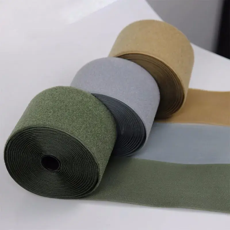 5cm Width Army Green Coyote Brown Black Adhesive Hook and Loop Fastener Strap Magic Sticking Tape Vest Sewing DIY